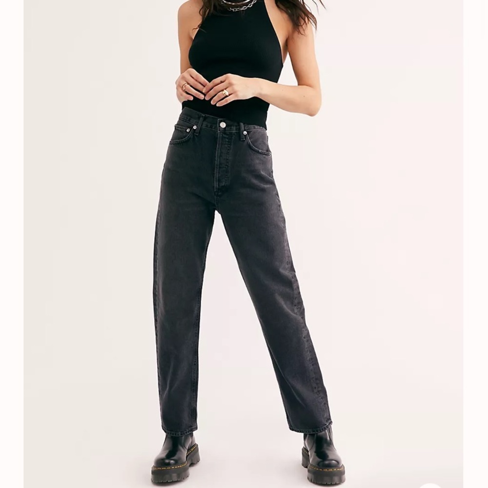 Agolde Charcoal Straight Leg Jeans
